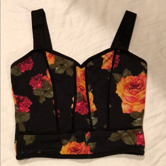 Charlotte Russe Tops - Floral cropped tank
